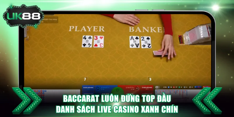 Baccarat luôn đứng top đầu danh sách live casino xanh chín