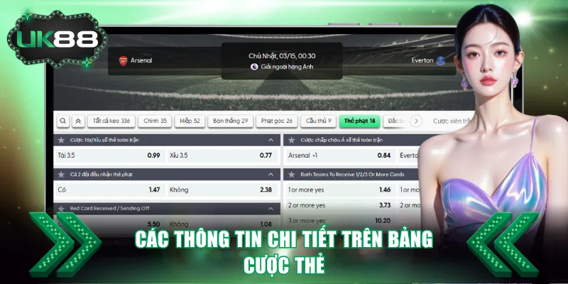 Các thông tin chi tiết trên bảng cược thẻ