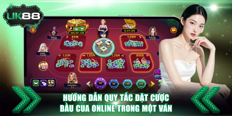 Bầu Cua Online UK88 - Cách Chơi Và Tỷ Lệ Thưởng Chi Tiết 3 Hướng dẫn quy tắc đặt cược Bầu Cua online trong một ván