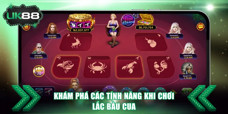 Lắc Bầu Cua UK88 - Hướng Dẫn Cách Chơi Và Bí Kíp Thắng Lớn 3 Khám phá các tính năng khi chơi lắc Bầu Cua