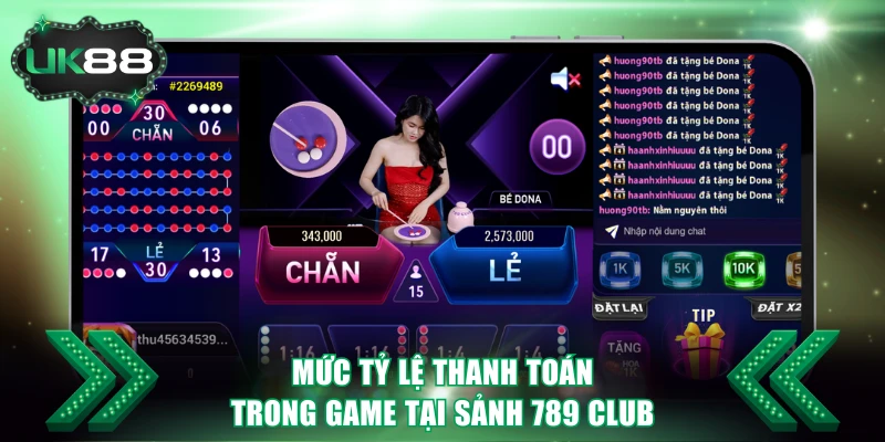 Mức tỷ lệ thanh toán trong game tại sảnh 789 Club